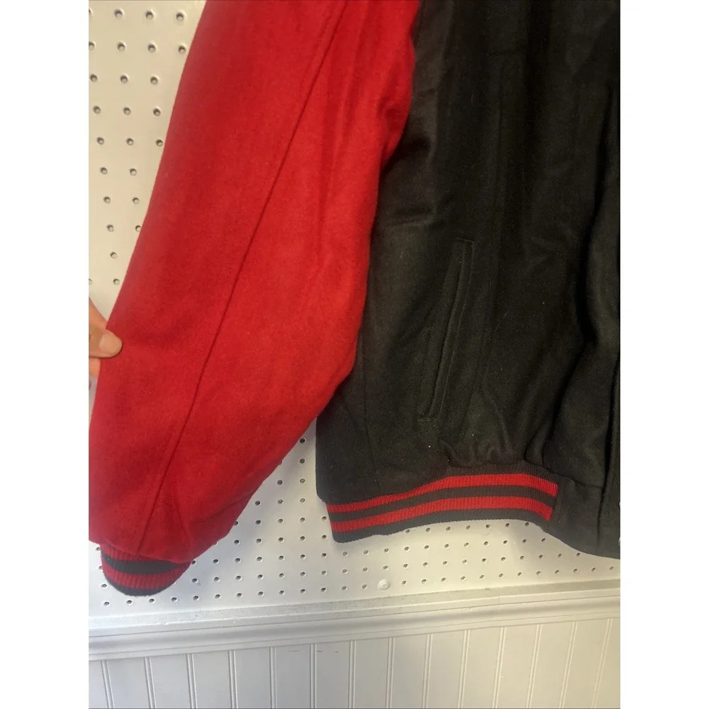 CSG Champs Sports Gear Men Size 2XL, Lettermans‎ Jacket Look Black /Red Hooded